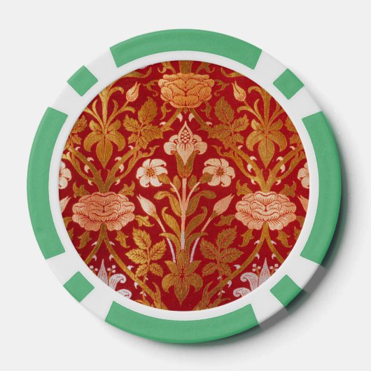 Morris -  1893 Roos & Lily Flower Pattern Poker Chips (Achterkant)