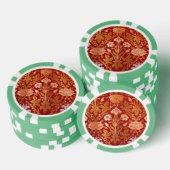 Morris - 1893 Roos & Lily Flower Pattern Poker Chips (Opstapeling)
