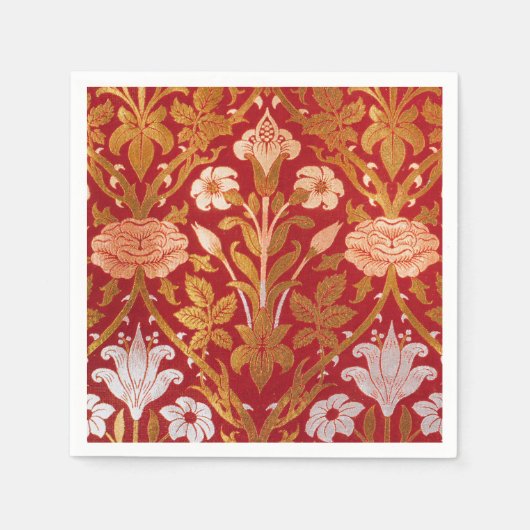 Morris - 1893 Roos & Lily Flower Pattern Servet (Voorkant)