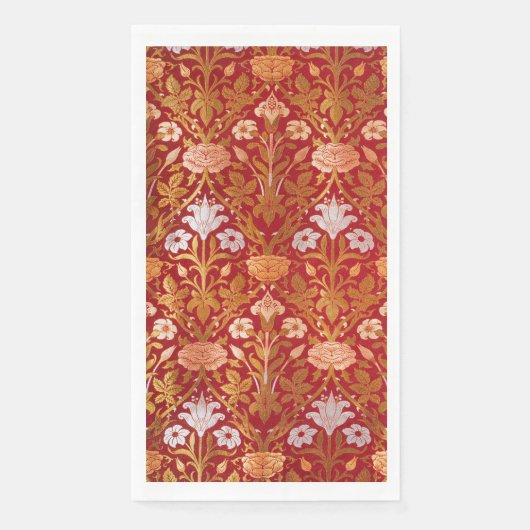 Morris - 1893 Roos & Lily Flower Pattern Servet (Voorkant)