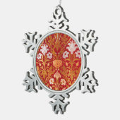 Morris -  1893 Roos & Lily Flower Pattern Tin Sneeuwvlok Ornament (Rechts)