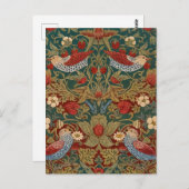 Morris - Aardbeiendief #2 Bloempatroon Briefkaart (Voorkant / Achterkant)