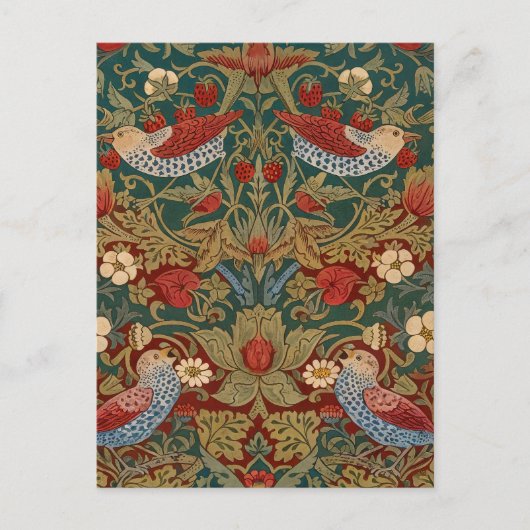 Morris - Aardbeiendief #2 Bloempatroon Briefkaart (Voorkant)