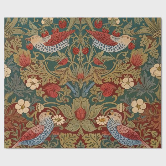 Morris - Aardbeiendief #2 Bloempatroon Cadeaupapier (Vlak)