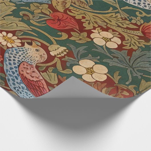 Morris - Aardbeiendief #2 Bloempatroon Cadeaupapier (Hoek)