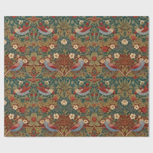 Morris - Aardbeiendief #2 Bloempatroon Cadeaupapier (Vlak)