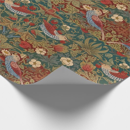 Morris - Aardbeiendief #2 Bloempatroon Cadeaupapier (Hoek)