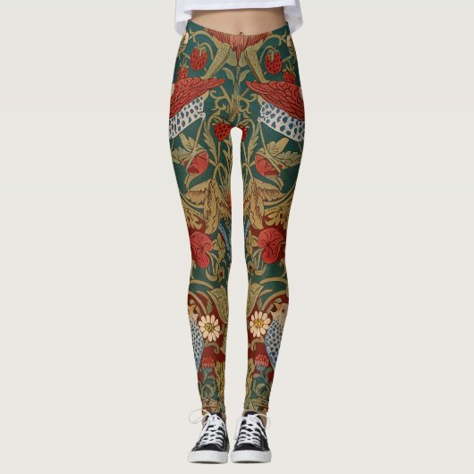 Morris - Aardbeiendief #2 Bloempatroon Leggings (Voorkant)