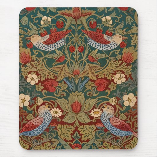 Morris - Aardbeiendief #2 Bloempatroon Muismat (Voorkant)