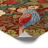 Morris - Aardbeiendief #2 Bloempatroon Poster (Hoek)