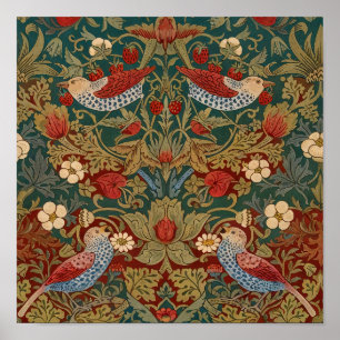 Morris - Aardbeiendief #2 Bloempatroon Poster