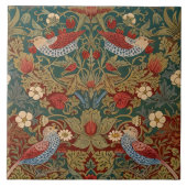 Morris - Aardbeiendief #2 Bloempatroon Tegeltje (Voorkant)