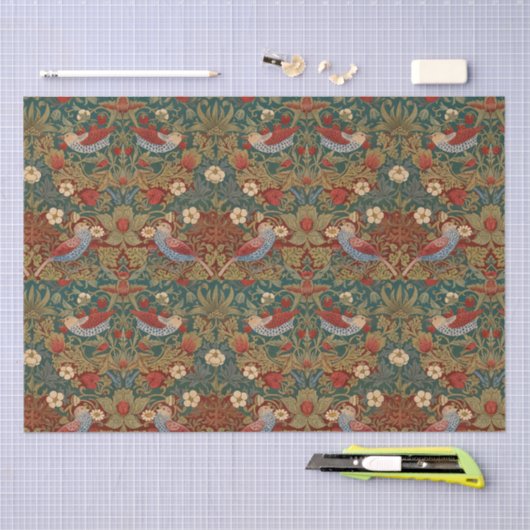 Morris - Aardbeiendief #2 Bloempatroon Tissuepapier