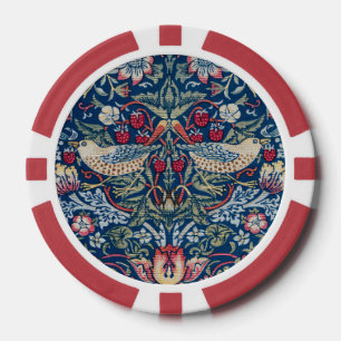 Morris - Aardbeiendief Bloemenpatroon Poker Chips