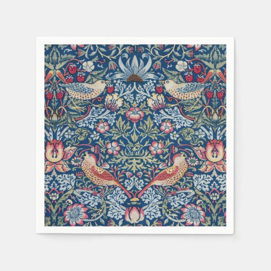 Morris -  Aardbeiendief Bloemenpatroon Servet (Voorkant)