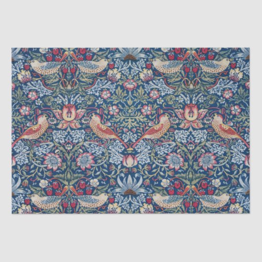 Morris -  Aardbeiendief Bloemenpatroon Tissuepapier (Voorkant)