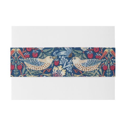 Morris -  Aardbeiendief Bloemenpatroon Uitnodigingen Wikkel (Achterkant Voorbeeld)