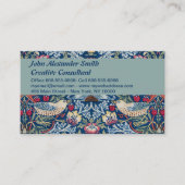 Morris -  Aardbeiendief Bloemenpatroon Visitekaartje (Voorkant)