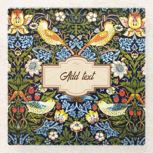 Morris - Aardbeiendief SJABLOON Glazen Onderzetter (Voorkant)