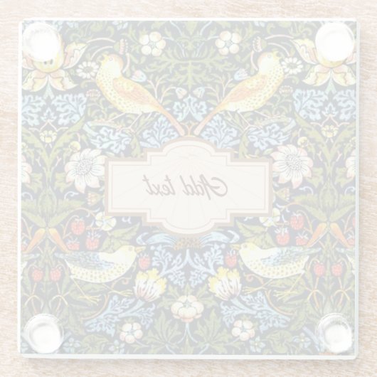 Morris - Aardbeiendief SJABLOON Glazen Onderzetter (Achterkant)