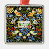 Morris - aardbeiendief, vrolijk kerstfeest, metalen ornament (Voorkant)