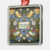 Morris - aardbeiendief, vrolijk kerstfeest, metalen ornament (Links)