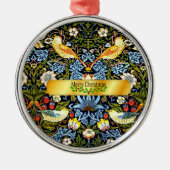 Morris - aardbeiendief, vrolijk kerstfeest, metalen ornament (Voorkant)