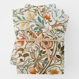 Morris Acanthus Bloemrijke Crewel Borduurwerk Patr Inpakpapier Vel