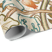  Morris Acanthus Floral Crewel Embroidery Pattern Cadeaupapier (Rol Hoek)