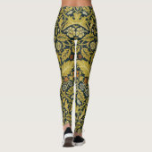 Morris Acanthus verlaat Twining Stem Flowers Tapij Leggings (Achterkant)