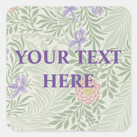 Morris achtergrond Aangepast Vierkante Sticker (Voorkant)