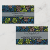 Morris - Antiek 1873 Druif & Leave & Vine Pattern Visitekaartje (Voorkant / Achterkant)