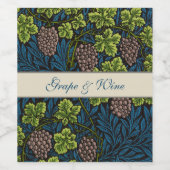 Morris - Antiek 1873 Druif & Leave & Vine Pattern Wijn Etiket (Enkel label)