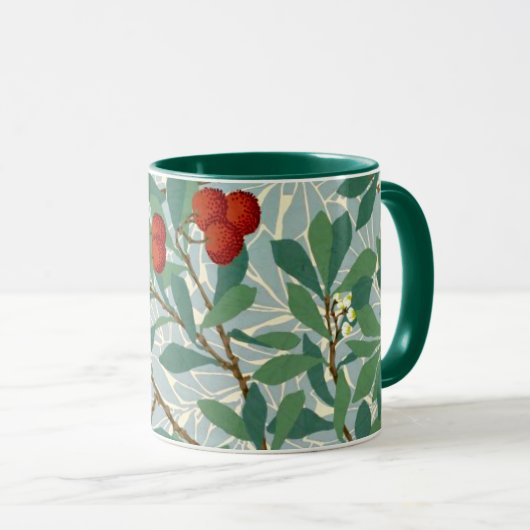 Morris - Arbatus, bes rood en groen. Mok (Voorkant rechts)