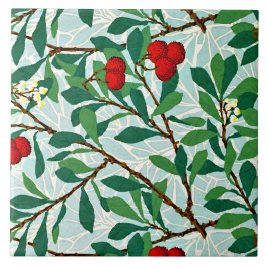 Morris - Arbatus, besrood, bekend patroon Tegeltje (Voorkant)