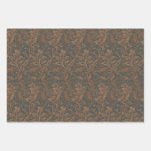 Morris Arcadia Floral Pattern Classic Blue Yellow Inpakpapier Vel (Voorkant 3)