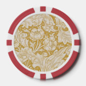 Morris Bachelor's Button Flower & Golden Stems Poker Chips (Voorkant)