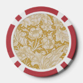 Morris Bachelor's Button Flower & Golden Stems Poker Chips (Achterkant)