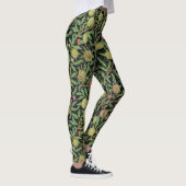 Morris Black Achtergrond Antiek Pomegrana Pattern Leggings (Rechts)