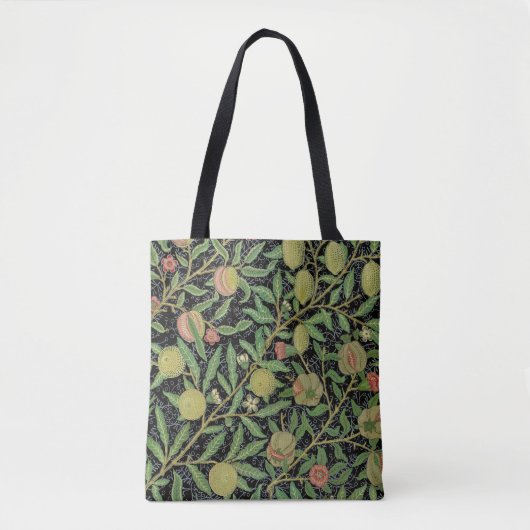 Morris Black Achtergrond Antiek Pomegrana Pattern Tote Bag (Voorkant)