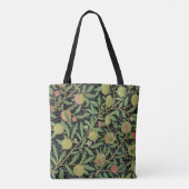 Morris Black Achtergrond Antiek Pomegrana Pattern Tote Bag (Achterkant)