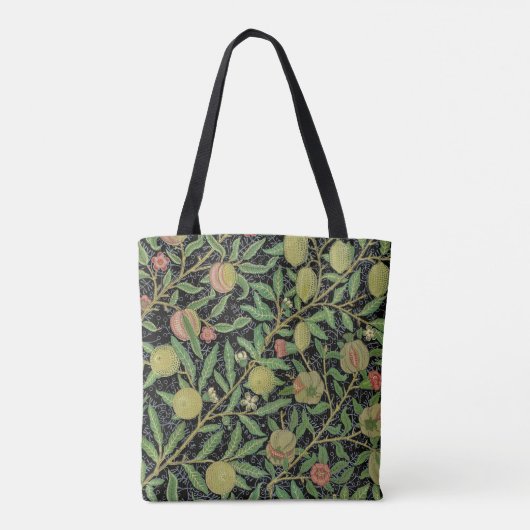Morris Black Achtergrond Antiek Pomegrana Pattern Tote Bag (Achterkant)
