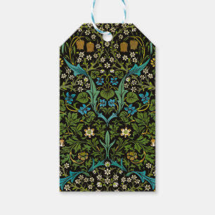 Morris Black Achtergrond  Blackthorn Pattern Cadeaulabel