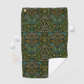 Morris Black Achtergrond Blackthorn Pattern Golfhanddoek (Insitu)