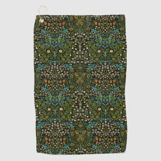 Morris Black Achtergrond Blackthorn Pattern Golfhanddoek (Voorkant)