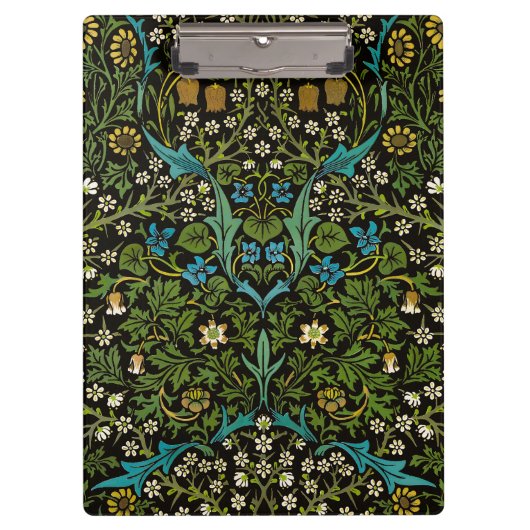 Morris Black Achtergrond  Blackthorn Pattern Klembord (Voorkant)