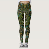 Morris Black Achtergrond  Blackthorn Pattern Leggings (Voorkant)