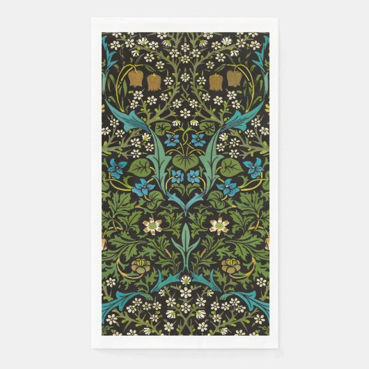 Morris Black Achtergrond Blackthorn Pattern Servet (Voorkant)