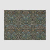 Morris Black Achtergrond  Blackthorn Pattern Tissuepapier (Voorkant)