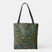 Morris Black Achtergrond Blackthorn Pattern Tote Bag (Achterkant)